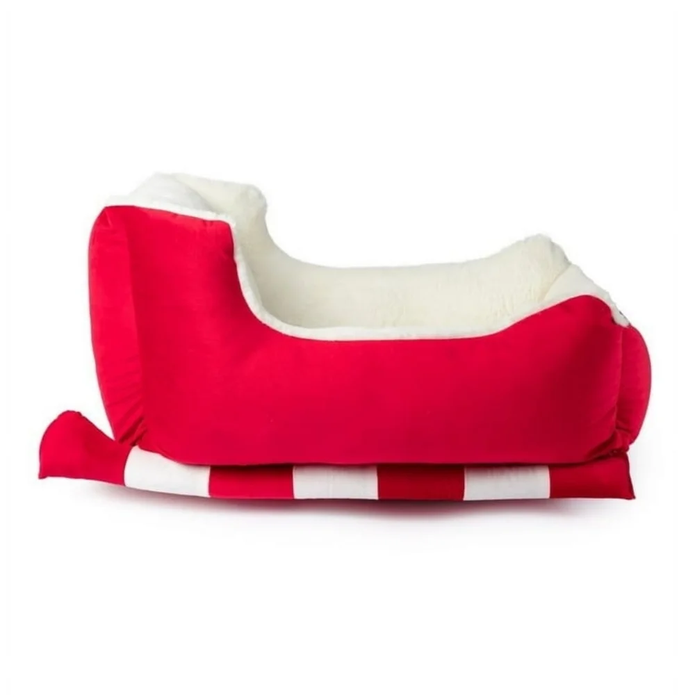 Sherry Kline Red Velvet Sleigh Holiday Dog/Cat Bed 24